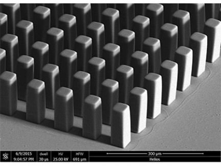 Ukázky vytvořených struktur pomocí litografu MicroWriter